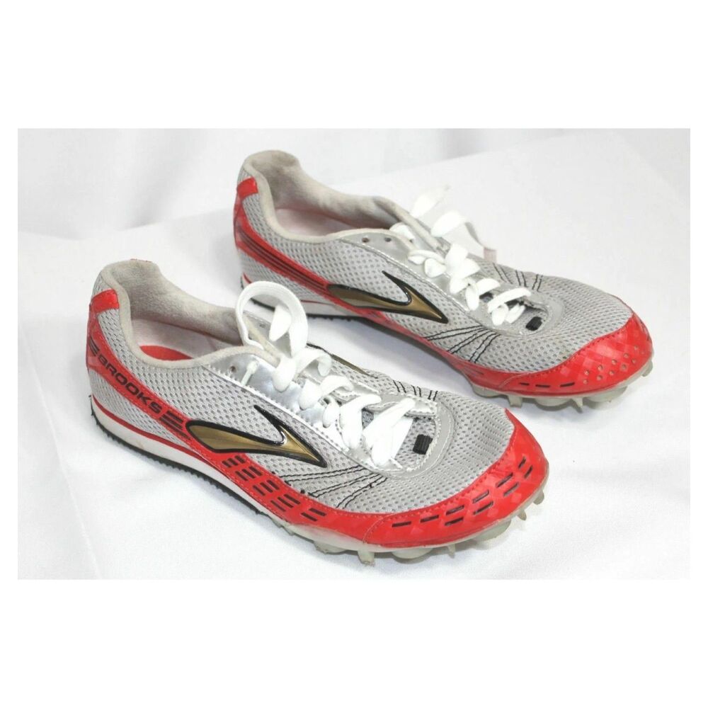 Brooks Nerve Steel Spiked Track Shoes Mens 7 M Euro 40 D679 Clean and Fast